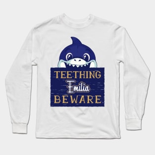 Emilia - Funny Kids Shark - Personalized Gift Idea - Bambini Long Sleeve T-Shirt